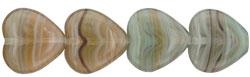 Heart Beads 10/10mm : HurriCane Glass - Sea of Love