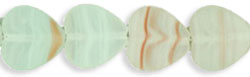 Heart Beads 10/10mm : HurriCane Glass - Matte - Arctic Ice