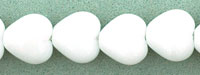 Heart Beads 6 x 6mm : Opaque White