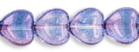 Heart Beads 6 x 6mm : Luster - Transparent Denim Blue
