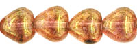Heart Beads 6 x 6mm : Luster - Rose/Gold Topaz