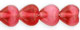 Heart Beads 6/6mm : Pearl/Fuchsia