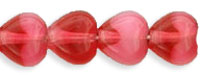Heart Beads 6 x 6mm : Pearl/Fuchsia
