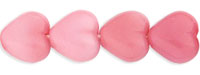 Heart Beads 6 x 6mm : Opaque Pink