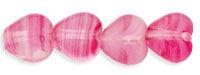 Heart Beads 6 x 6mm : Crystal/Pink