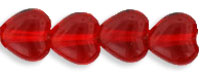 Heart Beads 6 x 6mm : Siam Ruby