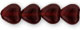 Heart Beads 6/6mm : Ruby