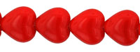 Heart Beads 6 x 6mm : Opaque Red