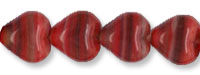 Heart Beads 6 x 6mm : HurriCane Glass - Poppy Jasper