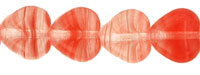 Heart Beads 6 x 6mm : HurriCane Glass - Maraschino