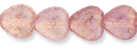 Heart Beads 6 x 6mm : Luster - Milky Topaz/Pink
