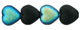 Heart Beads 6/6mm : Matte - Jet AB