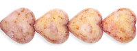 Heart Beads 6 x 6mm : Luster - Opaque Topaz/Pink