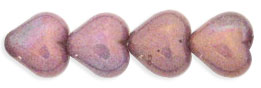 Heart Beads 6 x 6mm : Luster - Opaque Amethyst