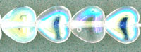 Heart Beads 6 x 6mm : Crystal AB