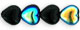 Heart Beads 6/6mm : Jet AB