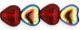 Heart Beads 6/6mm : Siam Ruby AB