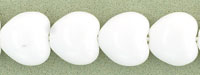 Heart Beads 8 x 8mm: Opaque White
