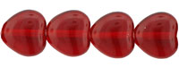 Heart Beads 8 x 8mm: Siam Ruby