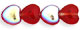 Heart Beads 8/8mm : Siam Ruby AB