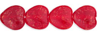 Crackle Hearts 8 x 8mm : Ruby