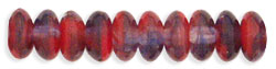 Rondelle 5mm : HurriCane Glass - Crystal/Cobalt/Ruby