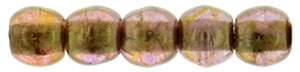 Round Beads 2mm : Luster - Rose/Gold Topaz