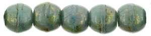 Round Beads 2mm : Turquoise - Bronze Picasso