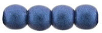 Round Beads 3mm : Metallic Suede - Blue