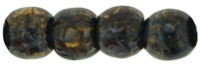 Round Beads 3mm : Jet - Bronze Picasso