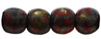 Round Beads 3mm : Siam Ruby - Bronze Picasso