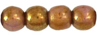 Round Beads 3mm : Luster - Opaque Gold/Smoky Topaz