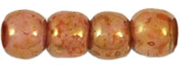 Round Beads 3mm : Luster - Opaque Rose/Gold Topaz