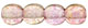 Round Beads 4mm : Luster - Transparent Topaz/Pink