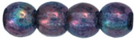 Round Beads 4mm : Luster - Transparent Denim Blue