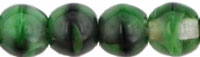Round Beads 4mm : Green w/Black