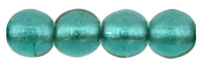 Round Beads 4mm : Viridian - Silver-Lined