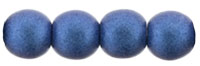 Round Beads 4mm : Metallic Suede - Blue