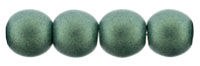 Round Beads 4mm : Metallic Suede - Lt Green