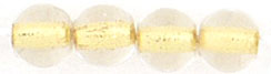 Round Beads 4mm : Crystal - Gold-Lined