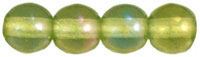 Round Beads 4mm : Luster Iris - Olivine
