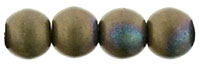 Round Beads 4mm : Matte - Oxidized Bronze Clay