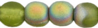 Round Beads 4mm : Matte - Olivine - Vitral