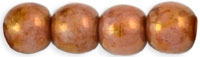 Round Beads 4mm : Luster - Opaque Rose/Gold Topaz