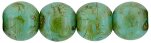 Round Beads 4mm : Opaque Turquoise - Picasso