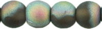 Round Beads 4mm : Matte - Smoky Topaz AB - Vitral