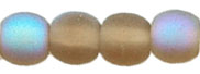 Round Beads 4mm : Matte - Smoky Topaz AB