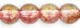 Round Beads 6mm : Luster - Transparent Topaz/Pink