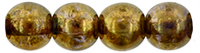 Round Beads 6mm : Luster - Transparent Gold/Smokey Topaz