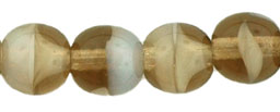 Round Beads 6mm : Smoky Topaz/White